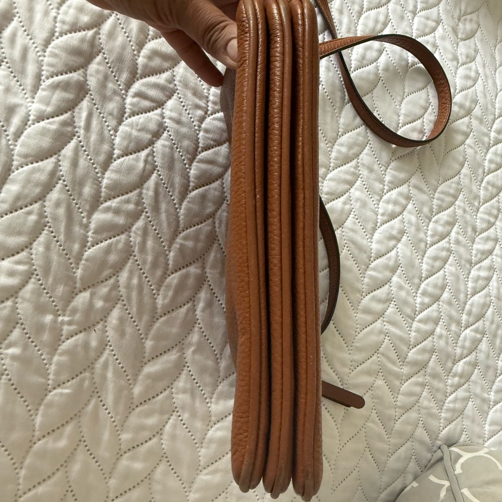 kate spade Brown Leather Pebbled Crossbody Messenger Bag - Picture 5 of 7